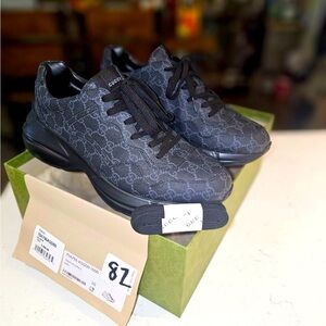 Brand new black GG Gucci sneakers for men size 10